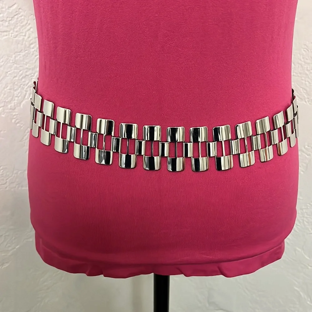 NWOT Women’s Metal Silver Tone Belt - Picture 5 of 10